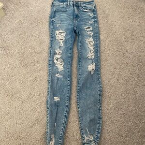 Distressed Blue Women's Skinny Jeans
